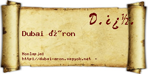 Dubai Áron névjegykártya
